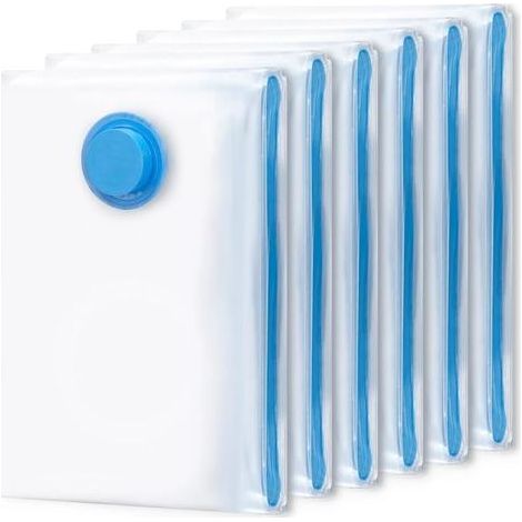 Sacs de Rangement Sous Vide 6 Pièces 70x50cm Sac Sous Vide Vêtements Aspirateur Housse de Rangement Sous Vide Voyage Réutilisables et Durables pour Vêtements, Couettes, Literie Oreillers Manteaux