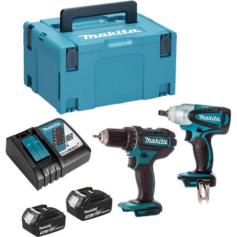 Combopack 2 utensili 18V Li-Ion (2x 3.0 Ah) (DHP482 + DTW251) - MAKITA DLX2133J