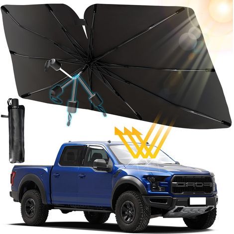 Pare Soleil Voiture Pare Brise avant 14079cm, Pare-soleils pour Pare-brise avant Auto Rotation à 360° Pliable, Parapluie Soleil Protection UV & Blocage de Chaleur, pour Plupart des Véhicules