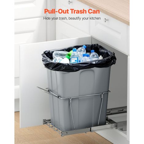 Poubelle Coulissante sous Évier et sous Plan avec Grande Capacité de 33 L, Collecteur de Déchets de Cuisine avec Poignée, Système d… (1/5)