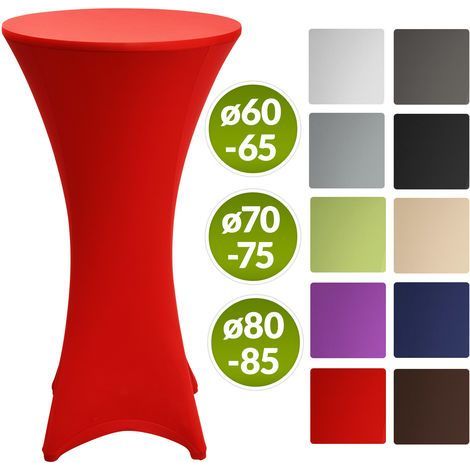Beautissu Stehtischhusse Stella Stretch Rot, 80cm ∅