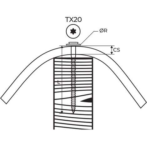 Vis Autoperceuse Ridgetop Tête Fraisée Torx Bois (avec Rondelle d'Étanchéité) Ø 4.5X100 (1/2)