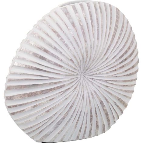 Jarrón de poliresina blanco 38x13,5x35