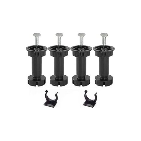 KIT 4 PIEDI TONDI REGOLABILI CUCUNA CONVITI E CLIP BATTISCOPA H 120 MM