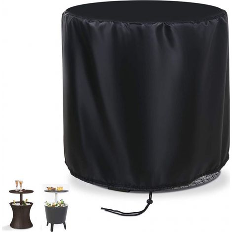Funda para mesa de bar: impermeable y resistente a cortes, ideal para jardín, patio y mesa de centro redonda. Color negro (53 x 58 cm). (1/3)