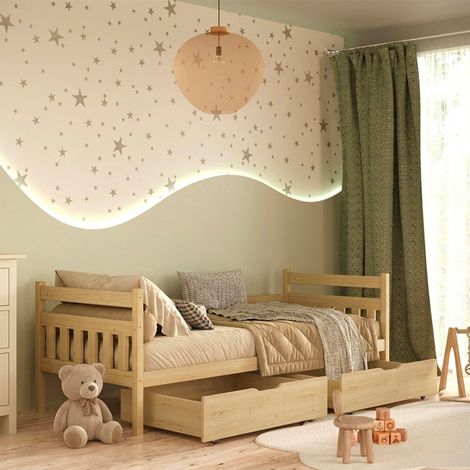 Cama 90x200 con somier y cajones incluidos David Madera (1/4)