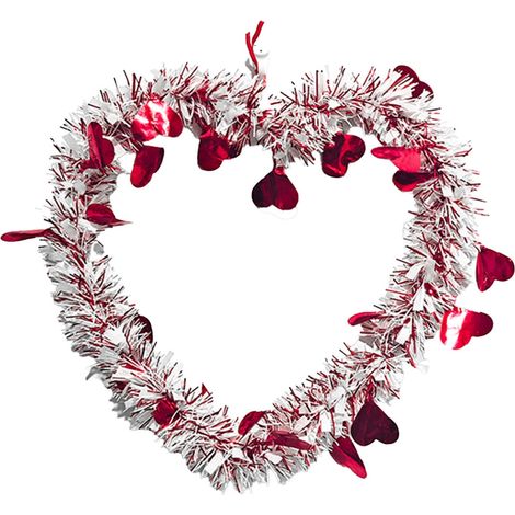 Guirlande En Forme De Cœur - Décoration Porte Fenêtre Mur Intérieur Extérieur - 32 x 27 cm - Blanc - 1 Pièce (1/5)