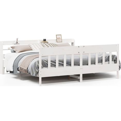 Maison Exclusive - Massivholzbett ohne Matratze Weiß 180x200 cm K