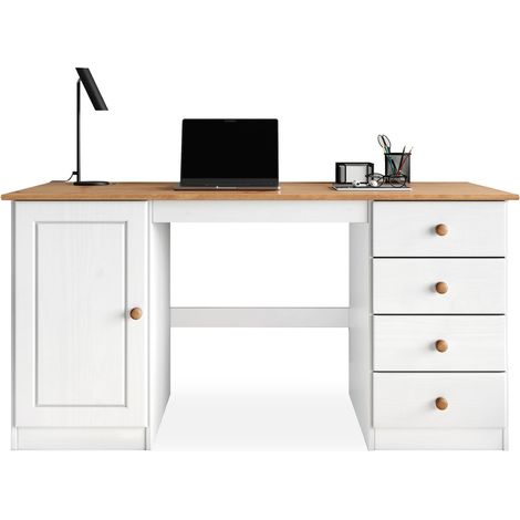 Bureau MANAGER blanc/chêne (1/5)