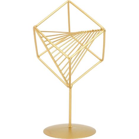 Geometrische Tischdekoration aus Gold, kreative 3D-Eisenskulptur, kompaktes Kunstornament für Wohnzimmer, Büro, Arbeitszimmer (1/5)
