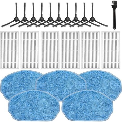 Pièces de rechange pour XIEBro Life BR151, ZCWA BR151, MAMNV BR151, Kilgone G20, MAMNV BR151, MANVINS G20, ZC WAS BR151 et iMartine BR151, comprenant 6 cartouches filtrantes, 5 tampons de nettoyage et (1/4)