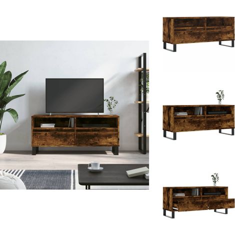 TV-Schrank Räuchereiche 100x34,5x44,5 cm Holzwerkstoff - TV Schrank - Fernsehtisch - Regal - Wohnzimmer Möbel - Holzmöbel (1/5)