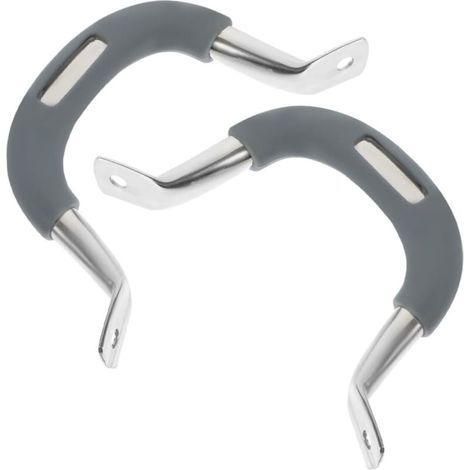 Lot de 2 Pièces Poignées Latérales de Rechange pour Casseroles et Marmites Taille en Acier Inoxydable et Silicone Antibrûlure, Universelles, Accessoires Cuisine Vapeur (1/3)