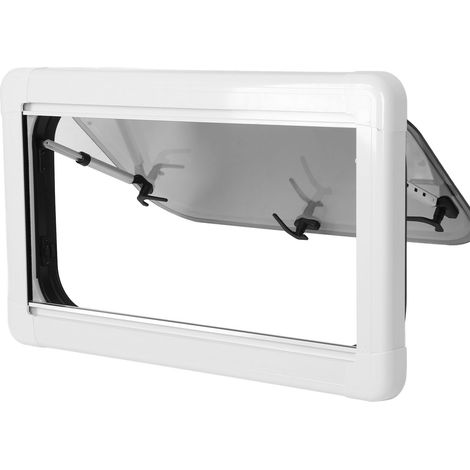 Fenêtre pour camping-car L700 H400 mm avec pare-soleil, double vitrage acrylique anti-UV, ouverture par pression pour camping-cars et caravanes (1/5)