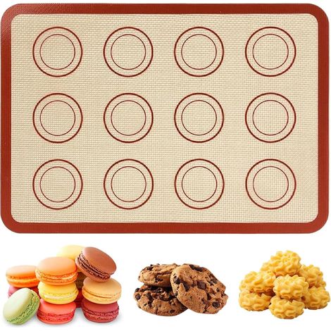 Silicone Baking Mat, 30 x 21 cm, 12 Circular Marks, Food and Heat Resistant – for Macaroons, Cookies, Dough and Family Baking (1/5)