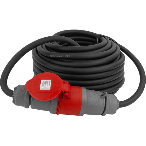 Prolunga elettrica da 25 m 400 V CEE 32 A 5 poli IP44 con cavo in gomma H07RN-F OnPD 5x4 mm2 con velcro per un facile avvolgimento del cavo Doktorvolt DV-6715-CEE-32 (1/5)