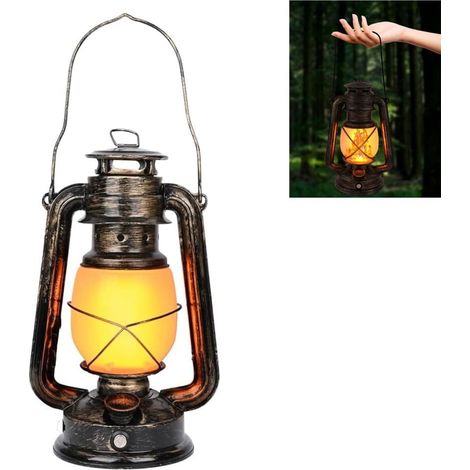 Retro-Pendelleuchte, berührungsempfindlich, USB-aufladbar, mit 3 Farbmodi und Blinklicht, geeignet für den Innen-, Außenbereich und die Terrasse, braun. (1/5)