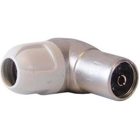 Fiche Antenne TV - Angle Droit 90° - Pour Téléviseur Mural - Gris - 1 Pièce