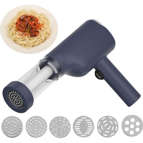 Machine électrique Idiyappam et pâtes - Presse à pâtes portable sans fil - Machine à pâtes automatique 6 en 1 - Outils de cuisine polyvalents pour Idiyappam, pâtes et nouilles maison (1/5)