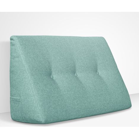 EVERGREENWEB - Cuscino da Lettura ergonomico, Cuscino Schienale a Cuneo per Letto e Divano Cuscino Per gambe Testata letto Misura 80x26 cm Colore Celeste 100% Made in ItalyCHILL PILLOW (1/5)