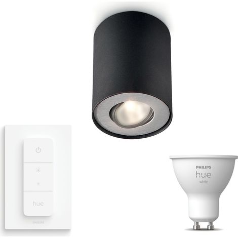Philips Hue Pillar Aufbauspot mit 1 Lichtpunkt GU10 (Schwarz) Warmweißes Licht - Inkl. 1 Dimmschalter - White (1/5)