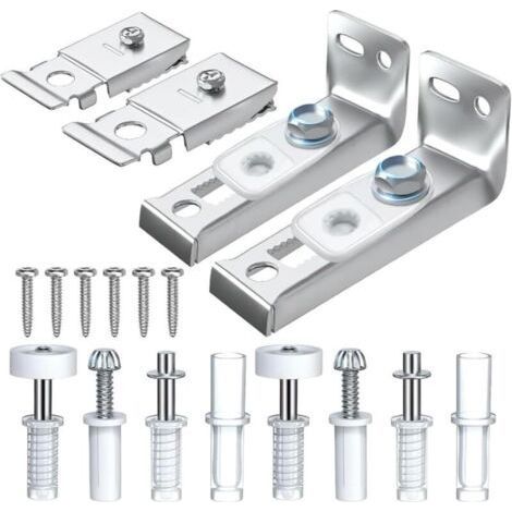 18 Pieces Bi-Fold Door Hardware Repair Kit - 2 Replacement Parts for Bi-Fold Sliding Closet Doors Includes Top and Bottom Bracket, 3/8" Pivot, (1/5)
