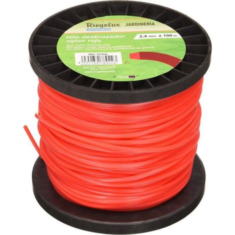 Tete - bobine - fil Riegolux - 107666 - Fil Debroussailleuse Nylon Carre Jaune 2.4 mm x 100 m