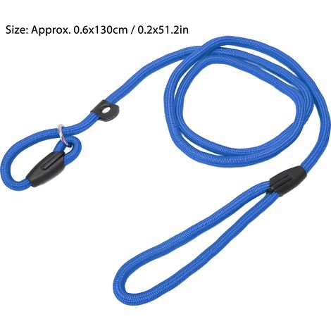 Schlaufen-Hundeleine aus ultraweichem und strapazierfähigem geflochtenem Nylon, ideal für Welpen und Outdoor-Aktivitäten (blau). (1/5)