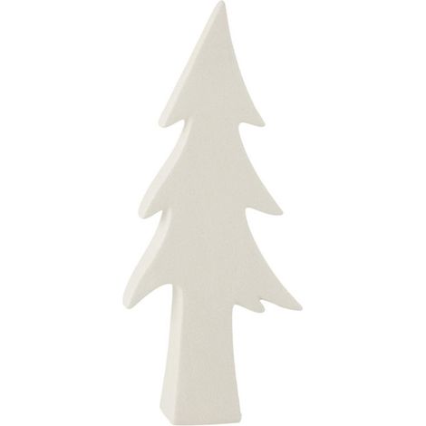 Statuette Déco "Arbre Céramique" 35cm Blanc