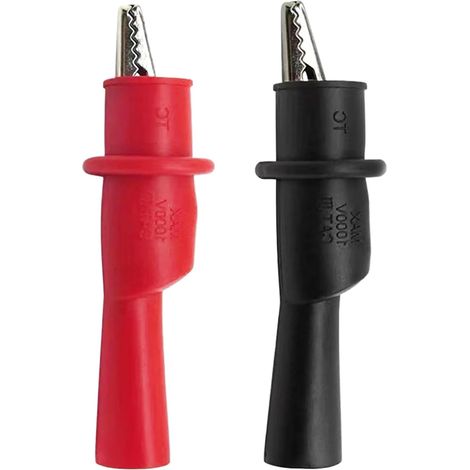 CCYKXA Multimeter-Krokodilklemmen, isolierte Krokodilklemme, Metall-Krokodilklemme, Alligatorklemme, elektrische Klemme für Multimeter-Prüfspitze, schwarz und rot, elektrische Krokodilklemme (1/5)