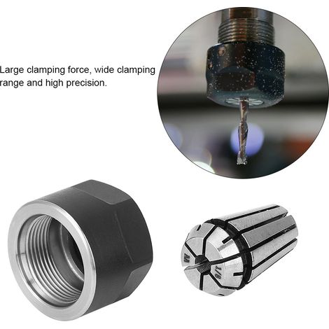 Collet ER11 acier ressort + écrou serrage 3.175mm pour fraisage CNC gravure pièce de tour 1x collet 1x écrou (1/5)