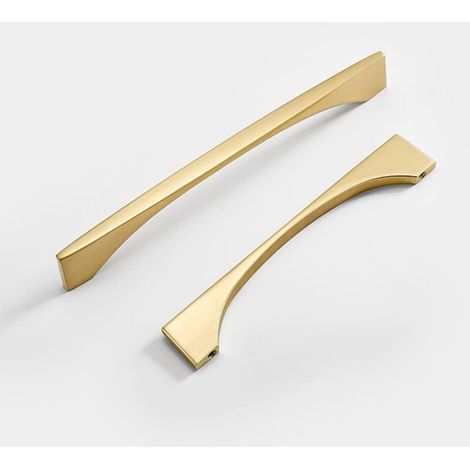 Set mit 4 vergoldeten Schubladengriffen für Schränke, Griffe aus gebürstetem Messing, geeignet für Schminktischschubladen und Badezimmermöbel (1/5)