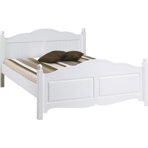 Lit Blanc 2 Places Pour Couchage 160 x 200 Style Anglais L 169 H 100 P 208 cm