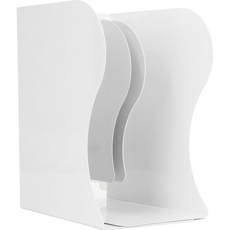 Serre-livres de bureau extensible, flexible, mignon, simple, grand et fin en métal blanc (1/5)