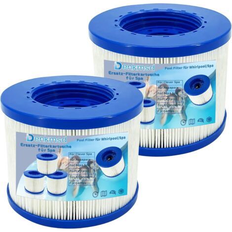 Lot de 2 Filtre de Spa a Visser, Filtre pour Clever Spa, Cartouche Filtre à Vis pour Spa Gonflable Pas De Vis 60mm, Cartouche Filtre pour Spa, Filtre Spa lumix, Compatible pour Cosy Spa (1/5)