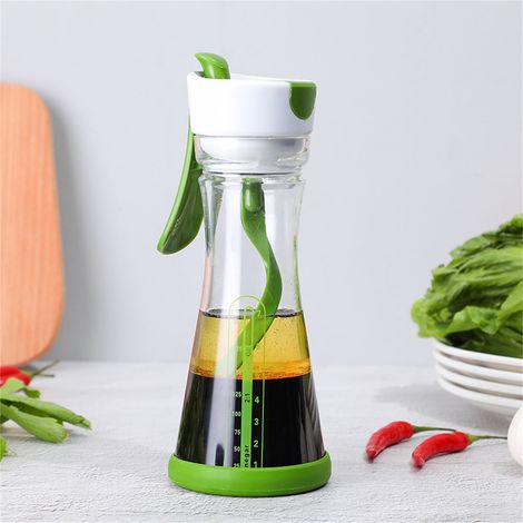 Salad Dressing Shaker - 300 Ml - Manual Mixing Bottle With Scale And Ergonomic Handle - Leakproof Airtight Cap - Dishwasher Safe - For Kitchen Canteen Home Use (1/5)