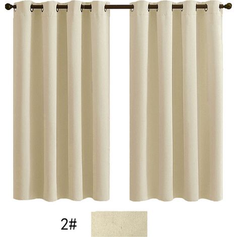 Rideau occultant pour salon, rideau isolant thermique, rideau à œillets, convient pour porte-fenêtre (2 pièces, 132 x 213 cm).
