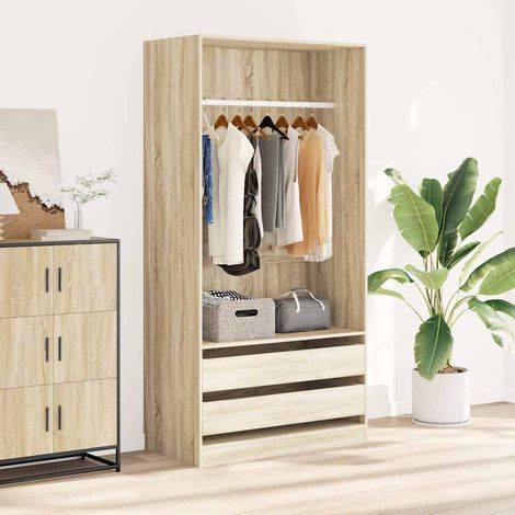 vidaXL Armario madera contrachapada color roble Sonoma 100x50x200 cm (1/5)
