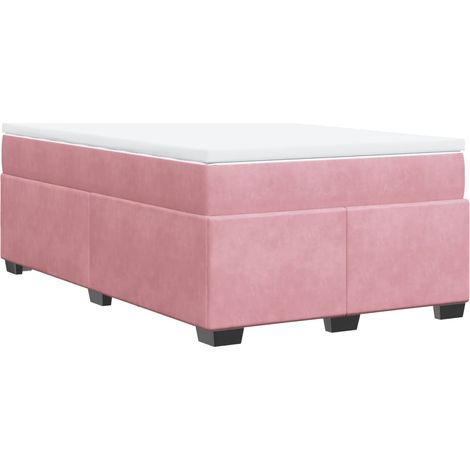 Maison Exclusive - Sommier à lattes de lit avec matelas rose 120x190 cm velours (1/5)
