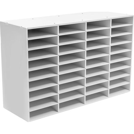 Organizzatore di materiale bibliografico, 36 scomparti, struttura robusta, BIANCO (1/2)
