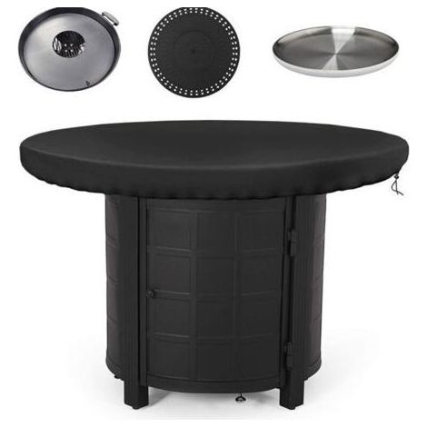 Housse Brasero Rond,Housse de Protection pour Plaque de Feu,étanche à l'eau et à la Poussière Tissu Oxford 420D Résistance Aux UV Housse de Protection Barbecue (80cm) (1/4)