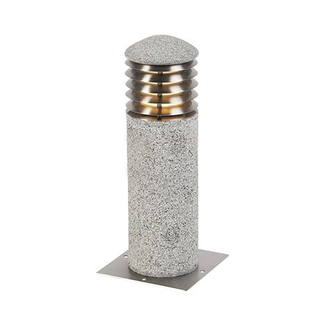 QAZQA Palo da terrazza happy - Moderno - Pietra/calcestruzzo,Acciaio inossidabile - Grigio - Oblungo Max. 1 x Watt