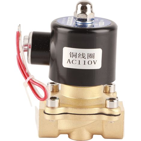 Électrovanne en laiton AC110V 1/2 pouce NCF normalement fermée pour eau, air, gaz et diesel (1/5)