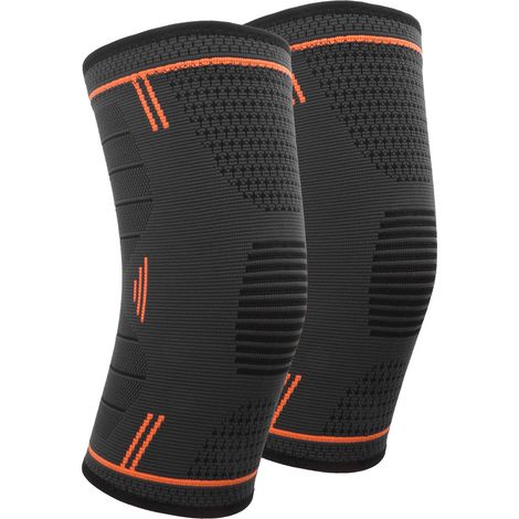 Outdoor-Sport-Knieschoner mit Anti-Rutsch-Funktion, Fitness-Kniebandage, gestrickte Kniekompressionsmanschette (M Orange) (1/5)