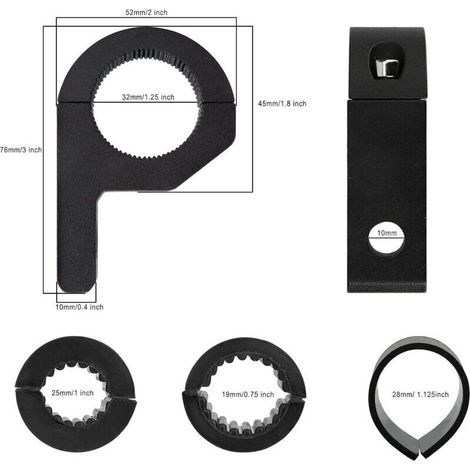 Staffa di montaggio universale per faro da lavoro da 19-32 mm, morsetto per tubo manubrio, per veicoli fuoristrada, auto, camion e motociclette (2 pezzi) (1/4)