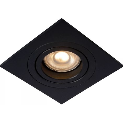 Faretto incasso quadrato nero orientabile GU10 50W Lucide (1/5)