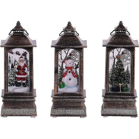 Lotto di 3 Padri di Natale luce di una lampada ad olio vintage decorazione dell'ufficio lampada ad olio vintage decorazioni di Natale. (1/5)