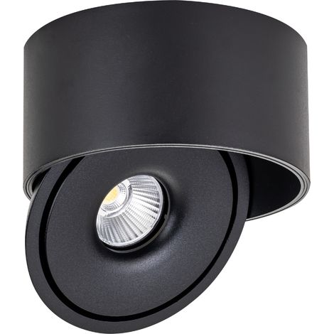 Spot LED en Saillie COB 30W Rond ø176mm Orientable CCT Noir - 3000K/4000K/6000K - SILUMEN