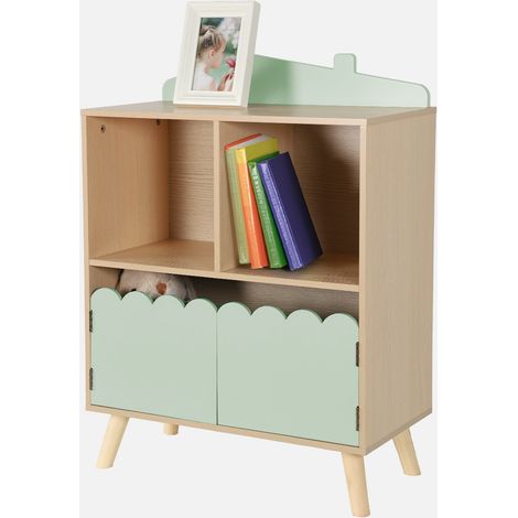 Libreria per bambini a 2 ripiani e 2 ante