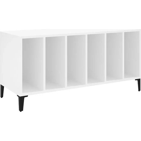 Mueble para discos práctico y clásico 100 x 38 x 48 cm estilo industrial madera blanca 020049222 (1/5)